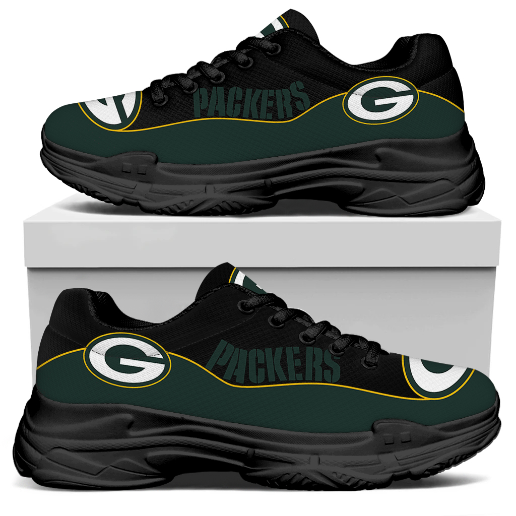 Men's Green Bay Packers Edition Chunky Sneakers With Line 002 Men's Green Bay Packers Edition Chunky Sneakers With Line 002